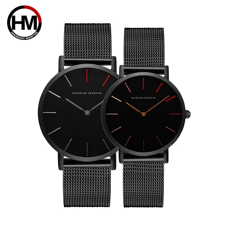 1230-HR-WYH-36WFH 1 комплект, 4 красных указателя, японский кварцевый механизм, дизайн, водонепроницаемые, розовое золото, нержавеющая сталь, сетчатый ремешок, часы для влюбленных, relogio feminino - Цвет: 1230-HR-WYH-36WFH
