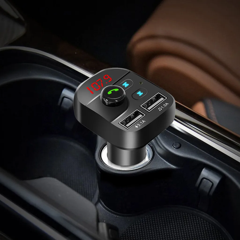 Автомобильный комплект Bluetooth mp3 плеер fm передатчик два USB зарядного устройства