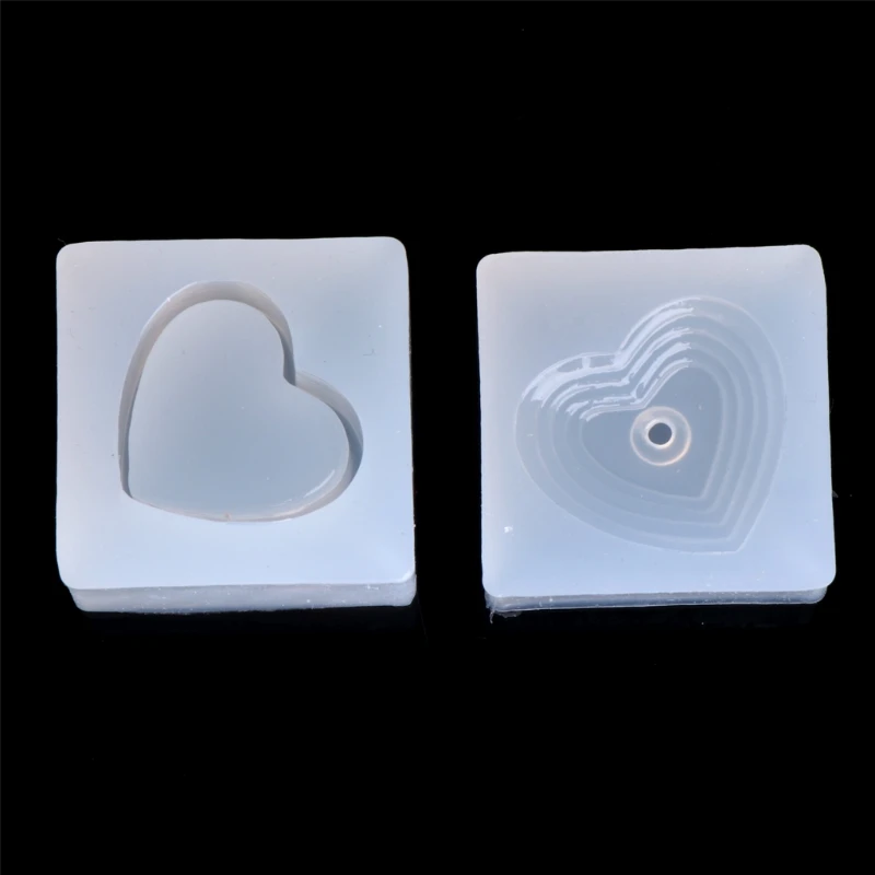 

Jewelry Mold Heart Shapes Making Pendant Silicone Resin For Cake DIY Craft Tools