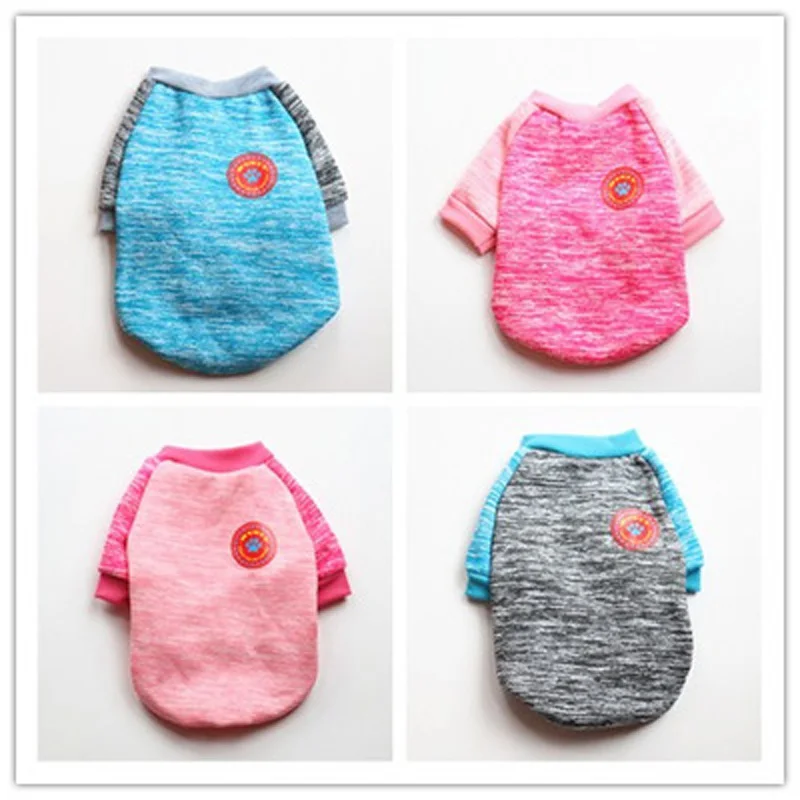 Осенняя одежда для собак маленьких пальто с рисунком Я люблю маму папа Щенок