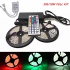 Светодиодная ленсветильник RGB 5-10 м, гибкая светодиодная лента 5050 2835 SMD 12 В постоянного тока + блок питания + пульт дистанционного управления, полный комплект для кухни