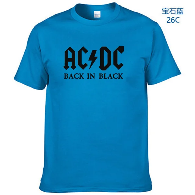 Blue-B Новинка, Camisetas, AC/DC, рок-группа, футболка, мужская, ACDC, черная, с графическим принтом, футболки, повседневная, с круглым вырезом, хип-хоп, короткий рукав, хлопок, Топ - Цвет: Blue-B