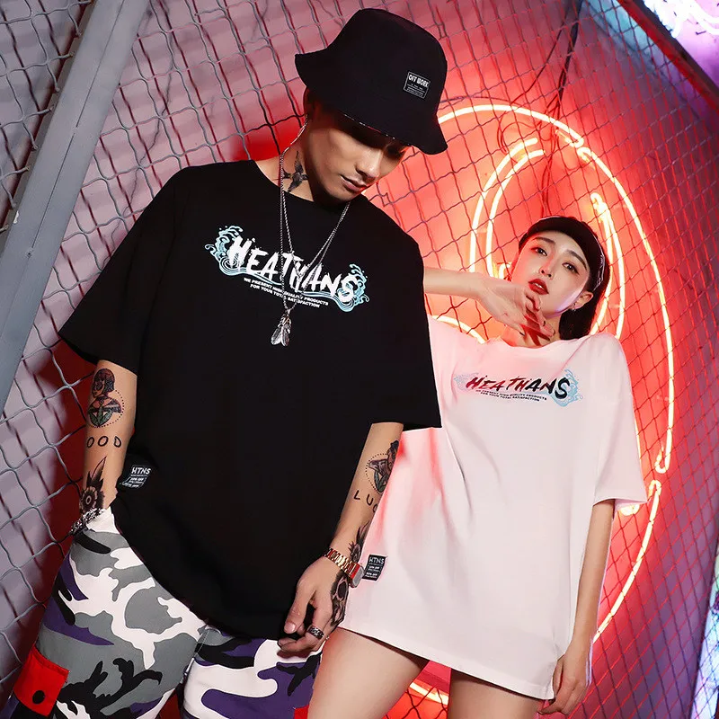 2019 Летняя мужская футболка с короткими рукавами в стиле хип-хоп Harajuku уличная