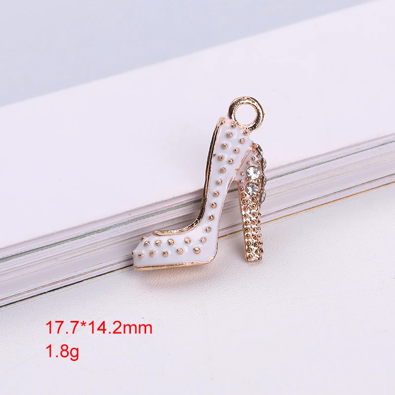 C6568c 12 штук золото Цвет Эмаль Подвески классические модные аксессуары DIY сердца обувь Подвески для изготовления ювелирных изделий - Окраска металла: C6568c