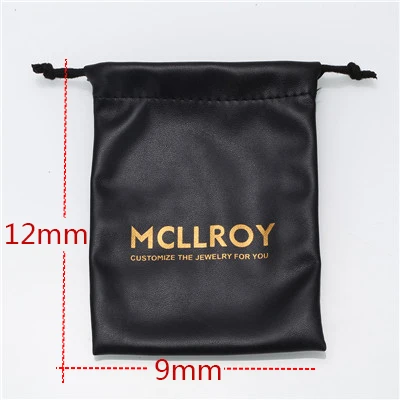 PU bag logo Mcllroy Подарочная коробка с логотипом на заказ для роскошное колье бижутерия и браслеты и кольца Упаковка - Цвет: PU bag logo