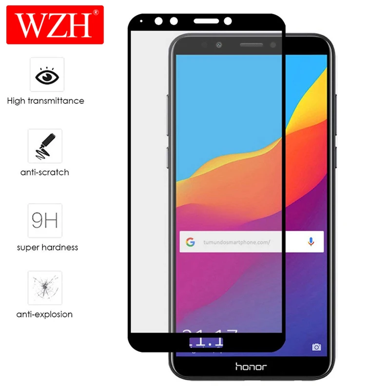 9H Full Coverage Tempered Glass For Huawei Honor 7A Pro AUM-AL29 5.45&quot 7C AUM-L41 5.7&quot Screen Protector Sklo | Мобильные