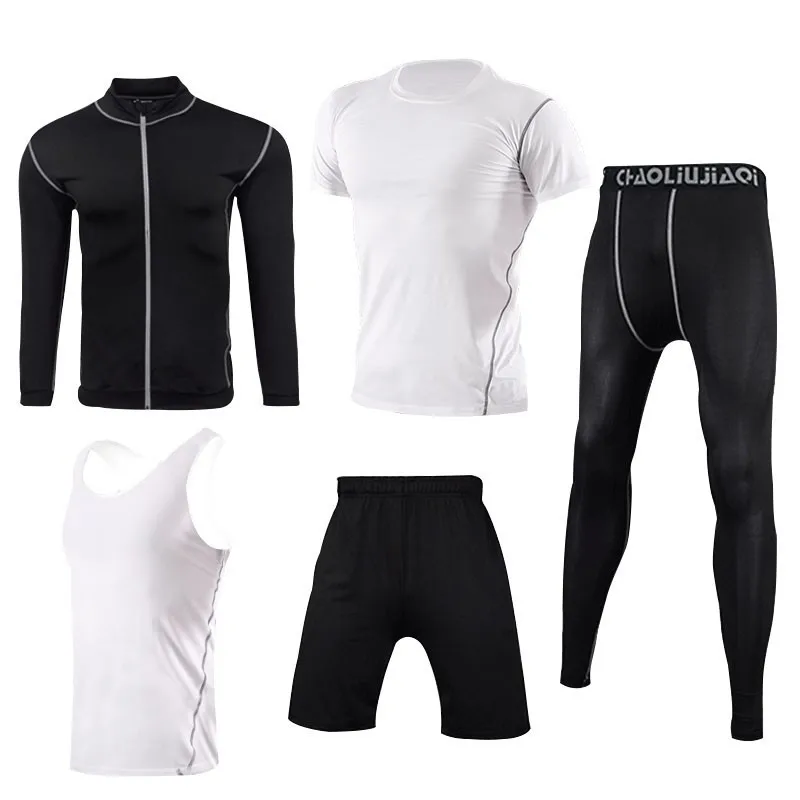 Men sportswear-22 Мужская спортивная одежда Компрессионные спортивные костюмы дышащий спортивный костюм для бега тренировки Спорт Фитнес Одежда наборы для бега одежда - Цвет: Men sportswear-22