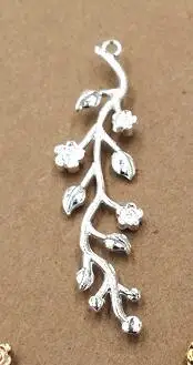 Silver MINGXUAN 10 шт. 15x59 мм античная бронза ретро Очаровательная подвеска в форме листа для Diy ожерелье ювелирных изделий фурнитура ручной работы - Окраска металла: Silver