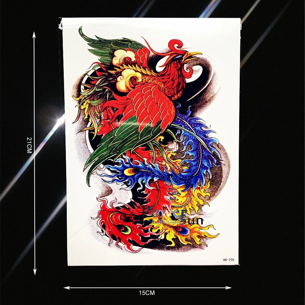 Красота блестящие для боди арта татуировки красочные феникс Летающий павлин