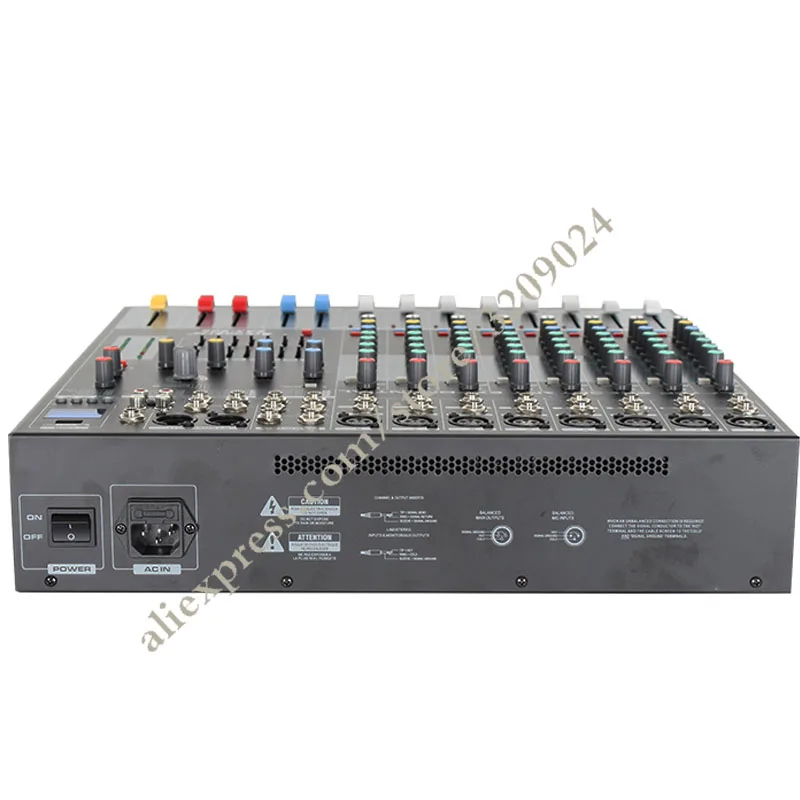 

Professional Karaoke Audio Sound Mixer 8 Channel Microphone Mixing Amplifier Console With USB SD Built-in 48V Phantom Power