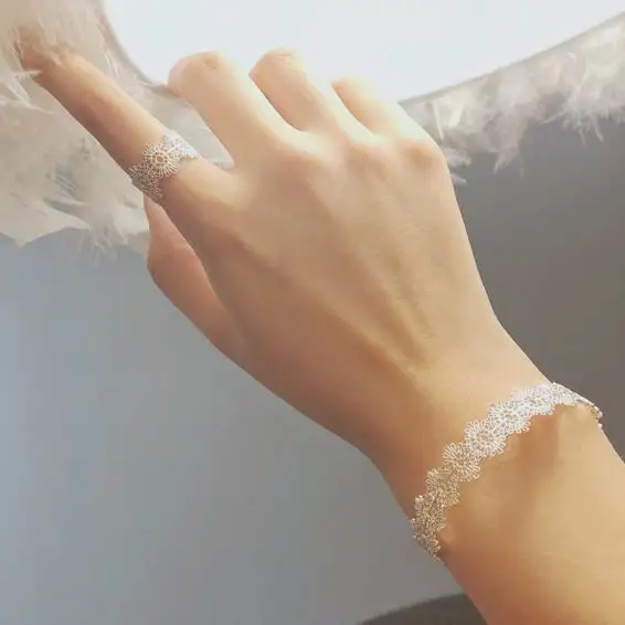 Женское ажурное кольцо MENGJIQIAO новые популярные открытые кольца с кружевом