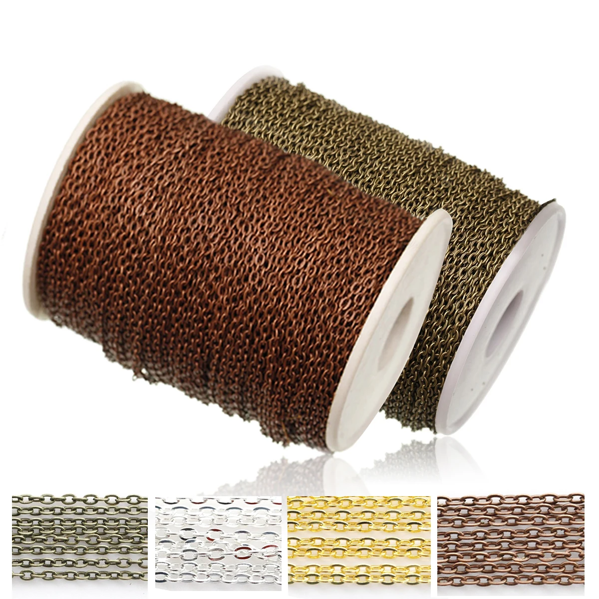 Винтажная металлическая цепочка с открытыми звеньями 3 х2 мм 5 м|jewelry findings|diy jewelry