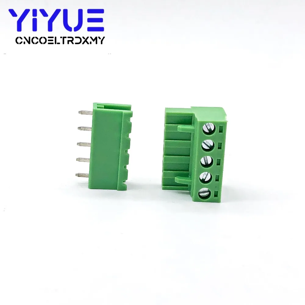 5,08 2pin-5pin Клеммная вилка типа 300 В 10A 5,08 мм шаг разъем pcb винт Клеммная колодка