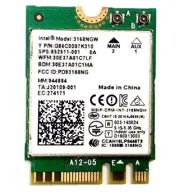 Wifi адаптер карта для двухдиапазонного беспроводного-AC 3168AC 3168NGW 433 Мбит/с 802.11ac+ Bluetooth 4,2 M2 NGFF WiFi адаптер WLAN карта