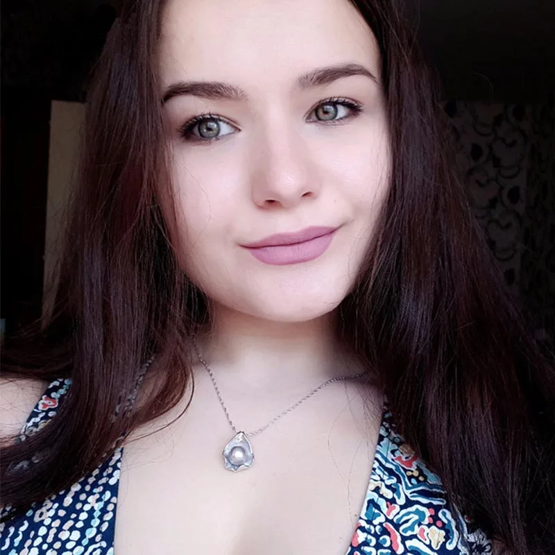 Ожерелье из серебра 925 пробы с пресноводным белым/серым жемчугом 18 дюймов|necklace