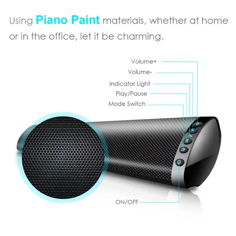 Bluetooth 5.0 Fm Soundbar Wireless Speaker 20W Home Theater Column Surround Sound System Stereo Wall-Mounted | Электроника