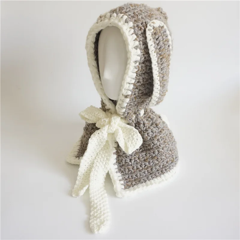 Дети Шапки Зимние Теплые Вязаные С Ушами Милый Кролик Pattern Детские Девушки Ручной