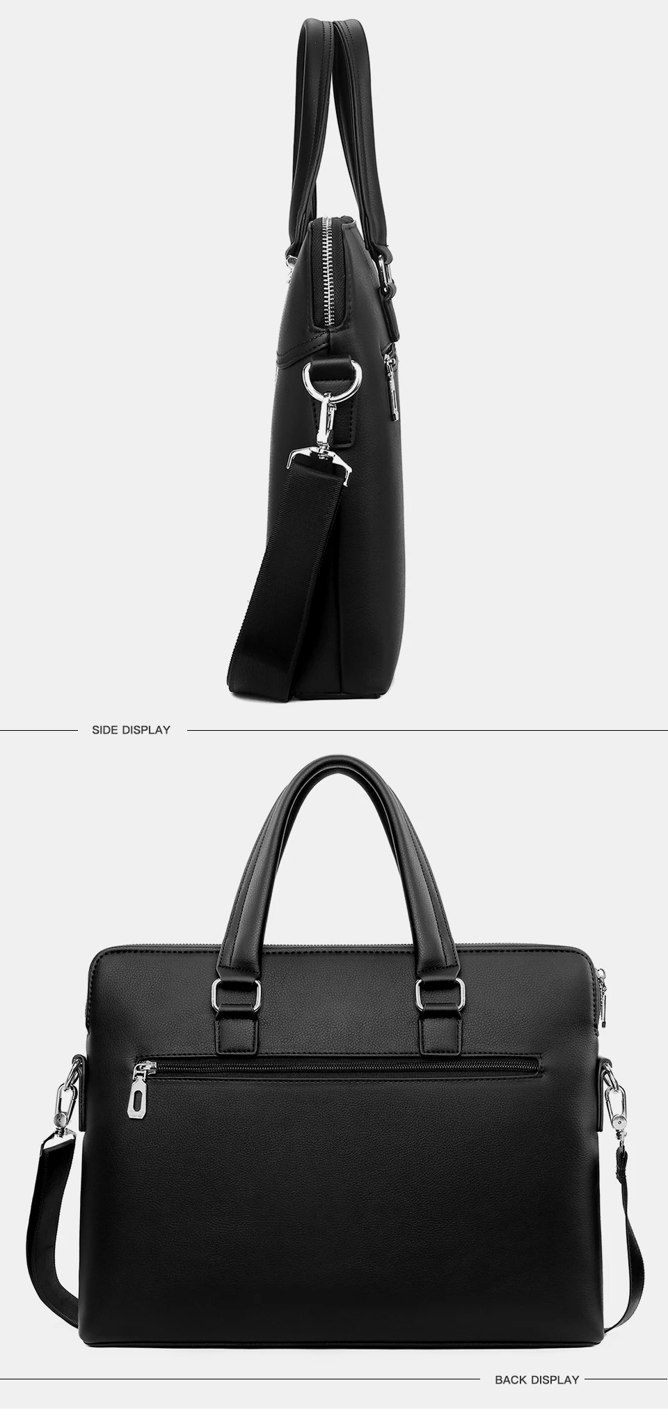 VICUNA POLO, однотонная черная кожаная мужская сумка, Повседневная Деловая мужская кожаная сумка-портфель, сумка через плечо, Прямая поставка