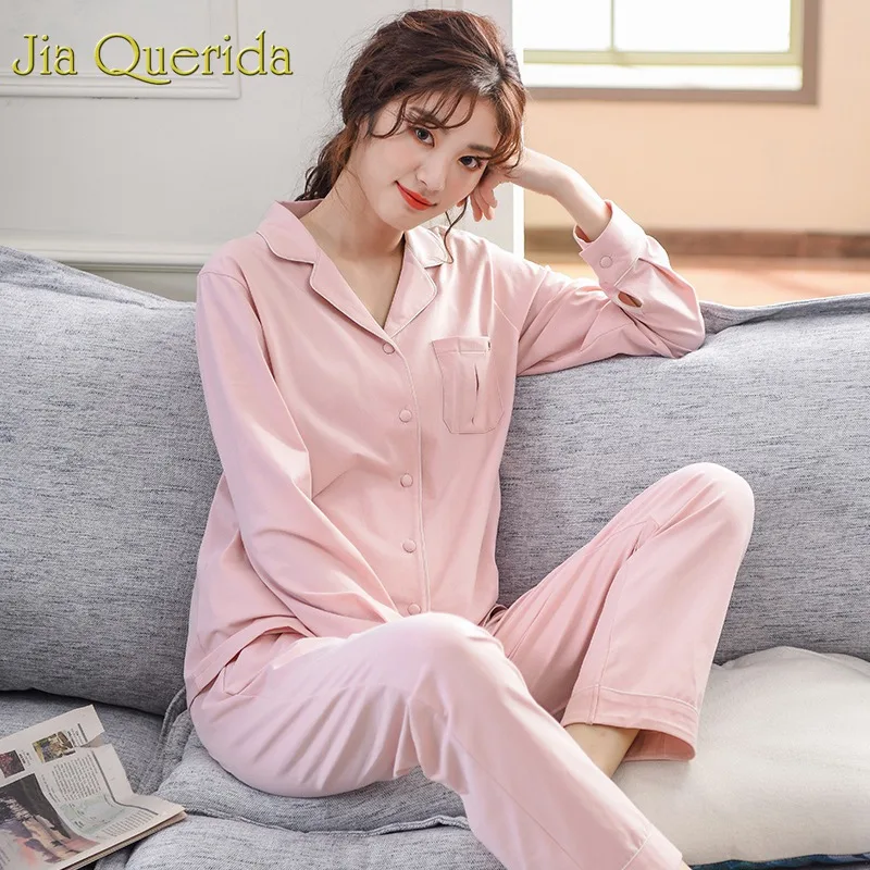 Новинка пижама Xxxl женская 100% хлопок одноцветная розовая комплект длинный рукав