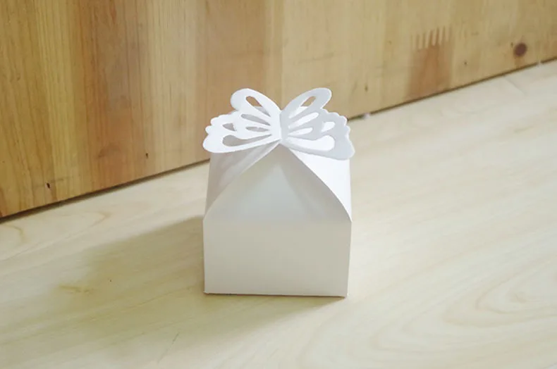 Butterfly White 10 шт./партия Складная коробка конфет на свадьбу для идей, свадебные сувениры и подарочные коробки украшение для свадьбы подарок коробка - Цвет: Butterfly White