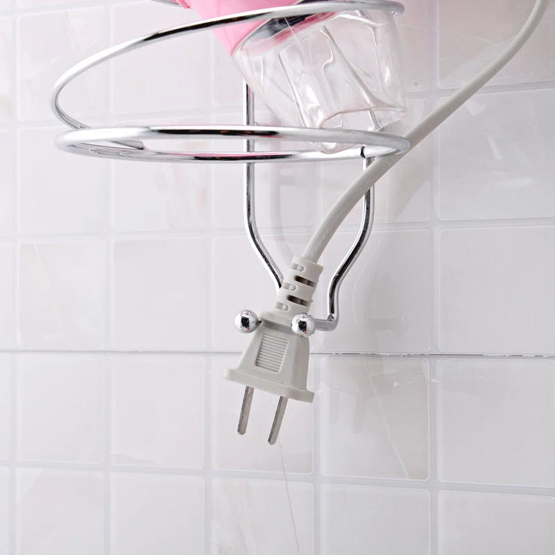 Хромированная Вакуумная присоска держатель для хранения волос настенное