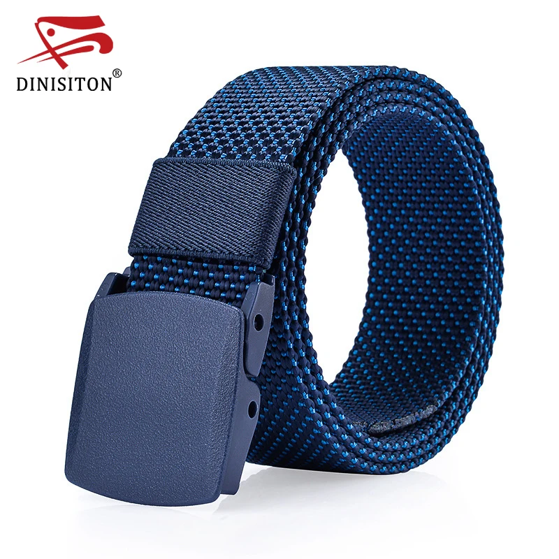DINISITON  Mens Thicken Canvas Military Belt Army Tactical Belts High Quality Male Strap Resin Automatic Buckle  Cintos CM06
