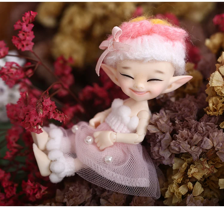 Realpuki Popo сказочная FL BJD кукла 1/13 розовая улыбка эльфы Игрушки для девочек крошечные полимерные шарнирные куклы