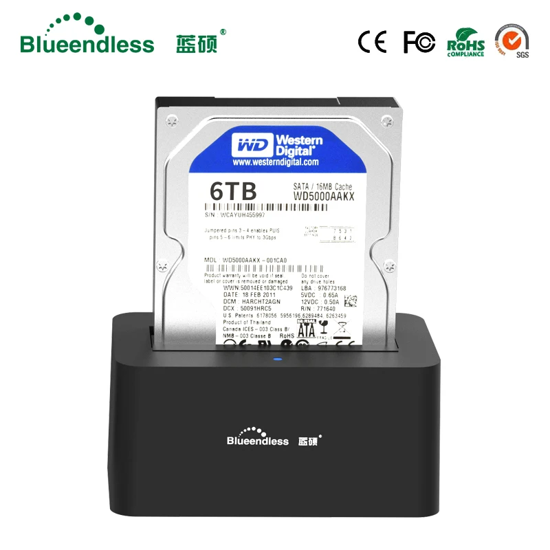 Док станция для жесткого диска Blueendless 3 5 дюйма корпус sata внешний USB 0 2 зарядное