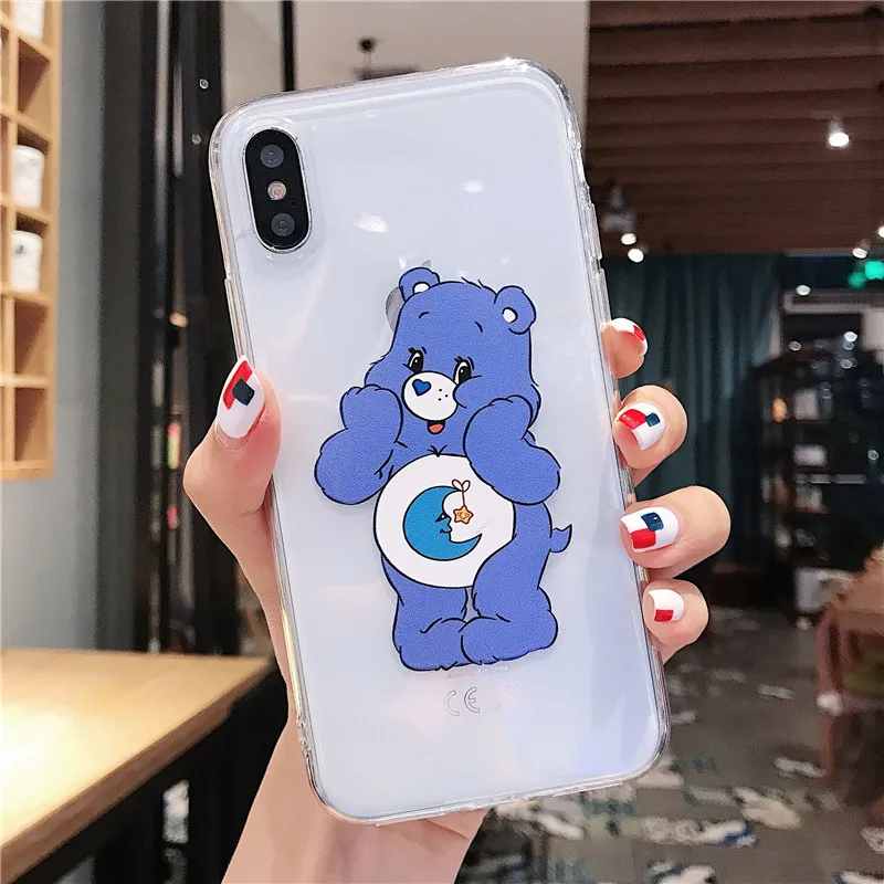 Мультфильм Care Bears Мягкий силиконовый чехол для iphone X XS MAX XR милый медведь Прозрачный чехол для телефона для iphone 6 6s 7 8plus кейс на заднюю панель