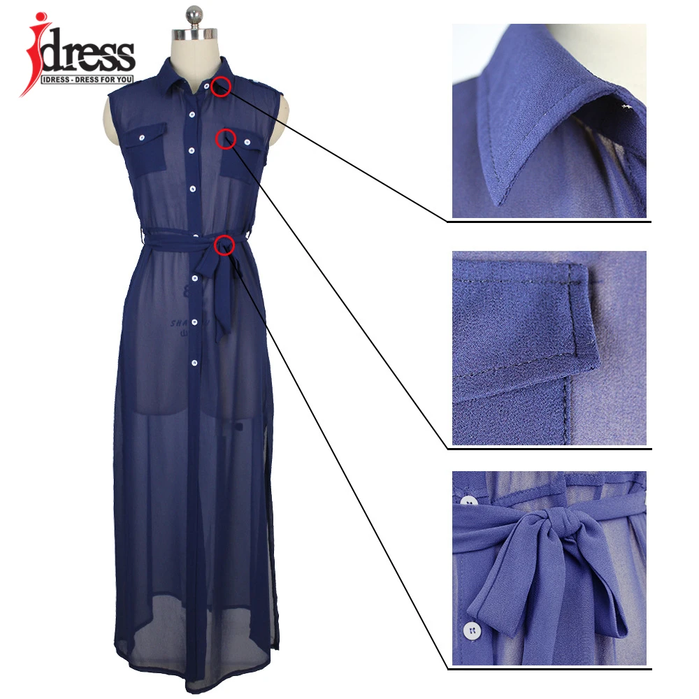 Платье рубашка IDress женское шифоновое на пуговицах Элегантное повседневное