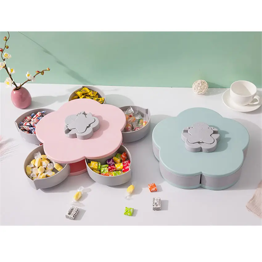 Творческий цветок лепесток блюдо для фруктов и конфет коробка хранения 5 сеток