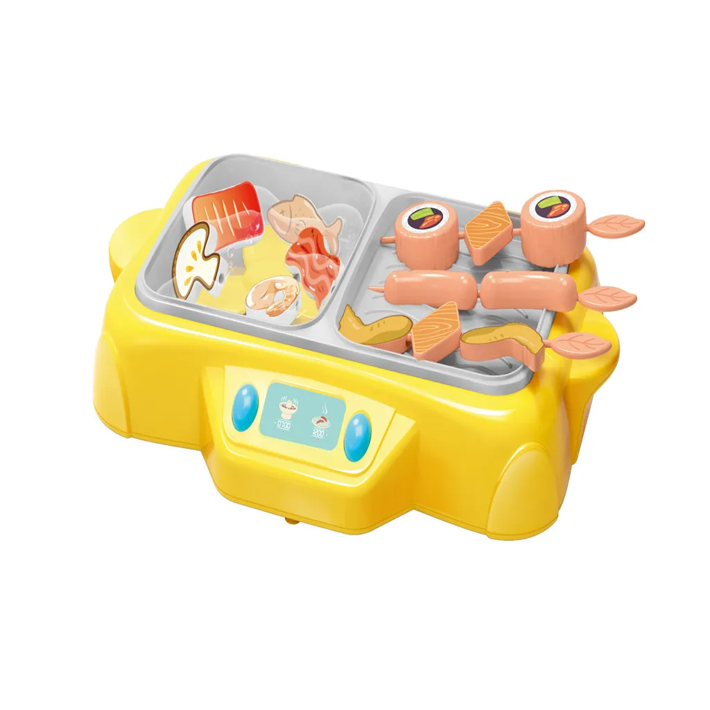

Children Electric Simulation Rotating Hot Pot Barbecue Oven Brings out Fog Function Kitchen Toys Sound Light Kids Christmas Gift