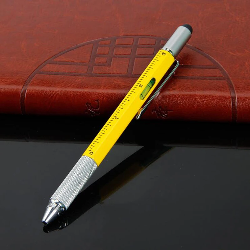 Металлическая шариковая ручка многофункциональная отвертка спиртовой уровень