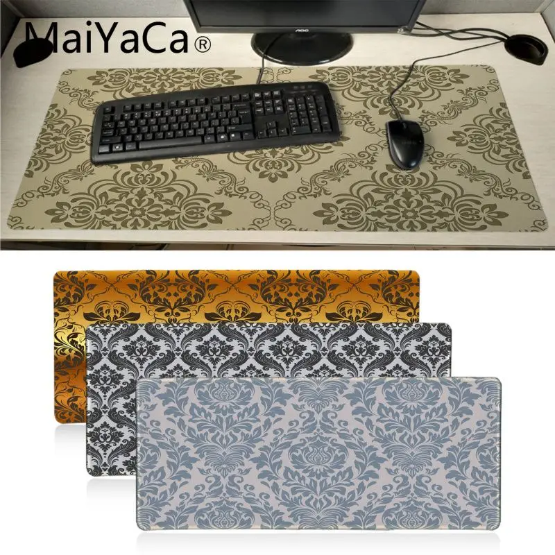 Maiyaca золотой узор винтажный фон для офисной мыши геймерский мягкий коврик