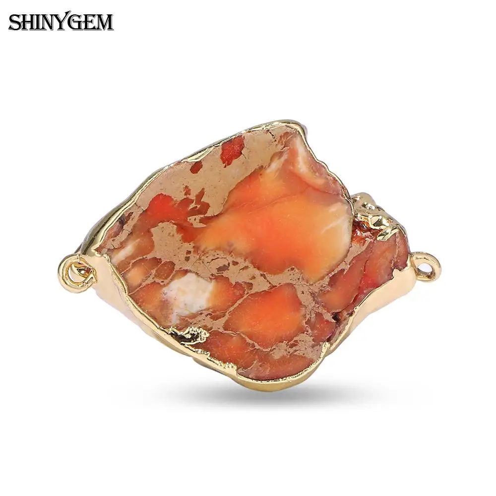 ShinyGem морской осадочный Натуральный Камень Подвески Нерегулярные золотые кусочки Подвески Druzy Стразы Кулон Разъем для изготовления ювелирных изделий