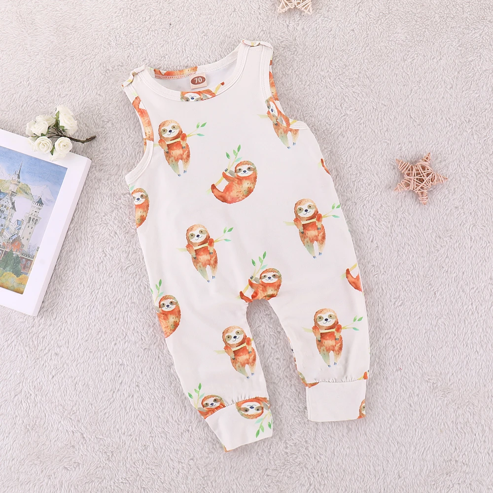 2018 Детские комбинезоны для новорожденных 2019 Летний комбинезон без рукавов с