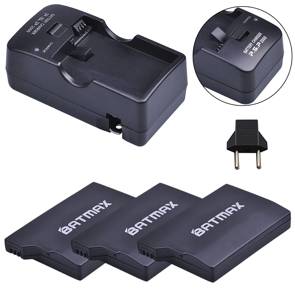 

3Pcs 3.6V 2400mAh Batteries + Charger Kits for Sony PSP2000 PSP3000 Console