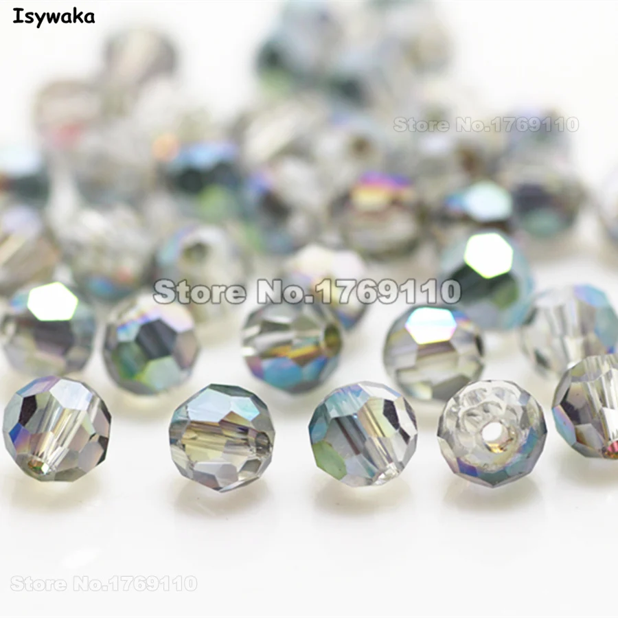 

Isywaka распродажа, 100 шт., хит продаж, светло-зеленый цвет, Круглый, 6 мм, Австрийские хрустальные бусины, очаровательные стеклянные бусины, буси...