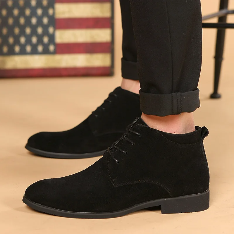 Genuine Leather Men Boots Autumn Winter Ankle Fashion Footwear Lace Up Shoes High Quality Vintage |