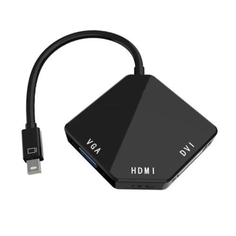 Бесплатная доставка переходник Mini DP Displayport Thunderbolt HDMI DVI VGA для Apple MacBook черный|thunderbolt