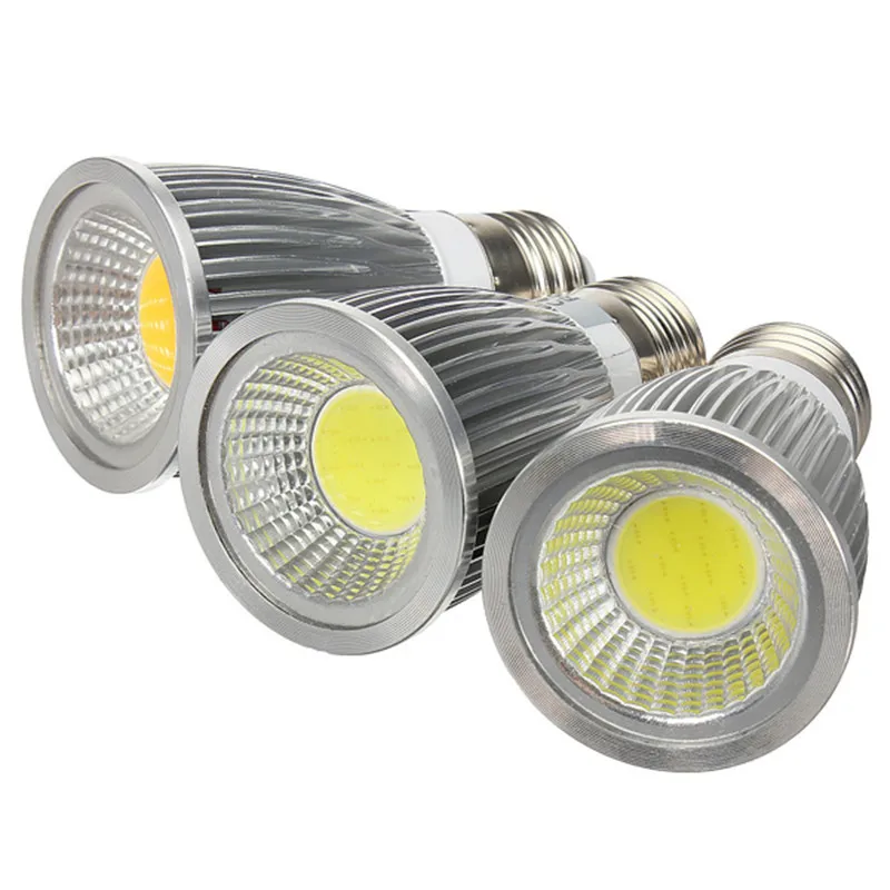 

1PCS Dimmable GU10 / E27 / E14 / MR16 / 9W 12W 15w COB Spotlight light AC85-265V High Power Led Light Bulbs Free shipping