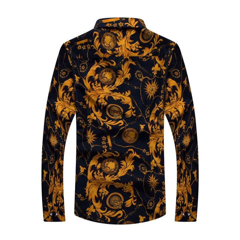 Camisa Masculina пляжная рубашка мужская брендовая одежда модный принт Повседневная