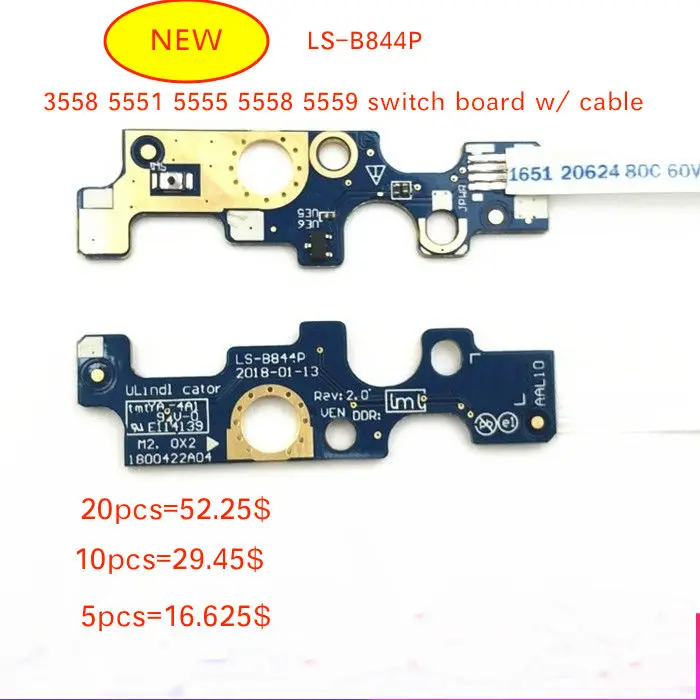 Новинка для Dell Inspiron 15 3558 5551 5555 5558 5559 кнопка переключения питания кабель платы 94MFG LS