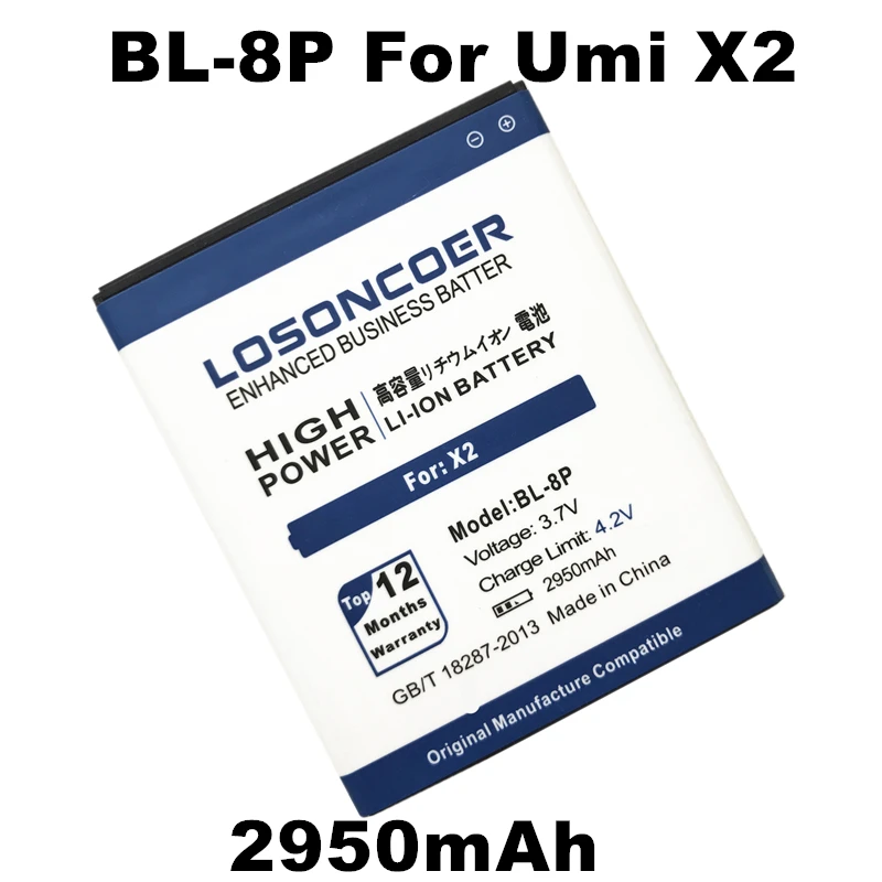 LOSONCOER 2950 мАч BL 8P Аккумулятор для UMI X2 V5 VOTO DNS S5002 BL8P мобильный телефон аккумулятор +