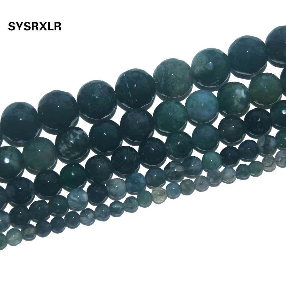 Оптовая продажа ограненный природный камень Бусины Из Мохового Агата для