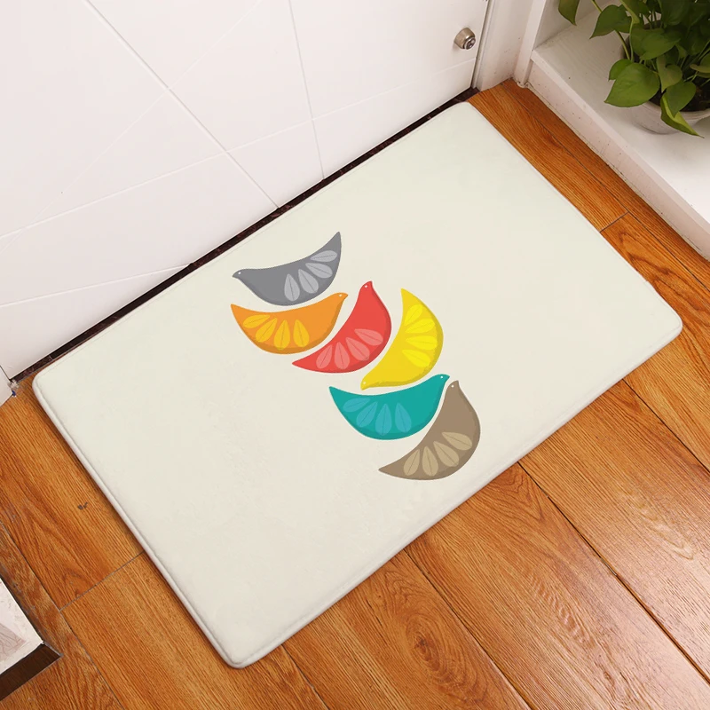 Smiry перед дверью коврик для входной двери короткие цветные влюбленные птицы узор
