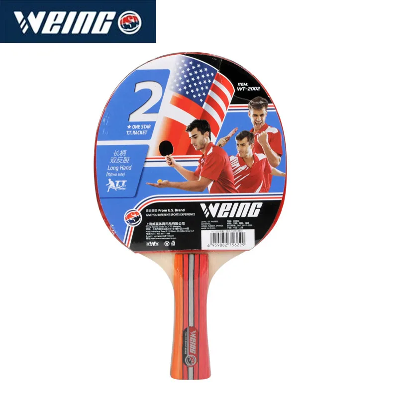 Горячая Распродажа 2018 новый бренд WEING WT2002 резиновая двухсторонняя ракетка для