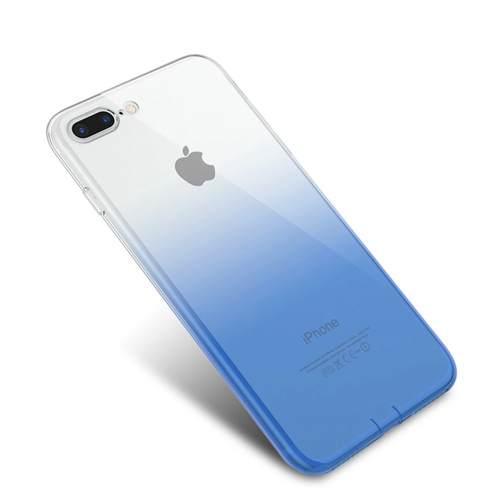 Рамочный чехол Gradien чехол для iPhone 11 чистый мягкий чехол для iPhone 7 Чехол для iPhone 11 Pro Max XR/XS Max/X 6/6 s/7/8 Plus Coque - Цвет: Blue