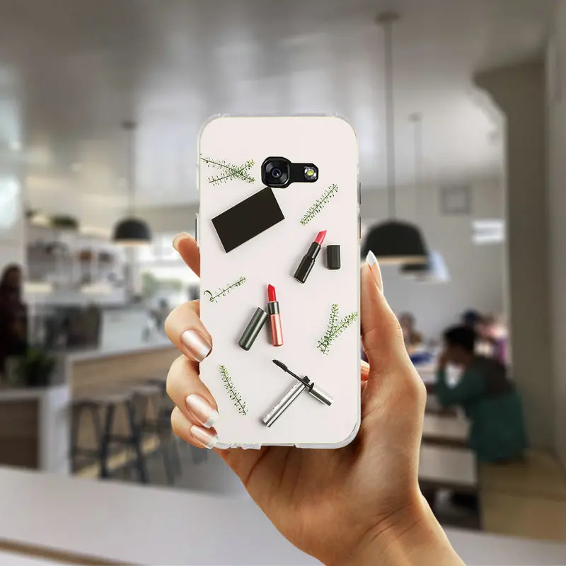 Lady Lipstick Kiss Cosmetic Style Soft TPU Mobile Phone Cases For Samsung Galaxy J5 J7 J3 J2 J1 2016 A7 A5 A3 2017 Cover | Мобильные
