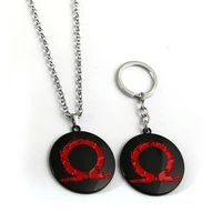 god of war 4 keychain game kratos women necklace tag pendants charm keyring choker men accessory